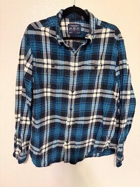 American Eagle Outfitters Flannel shirt Blue Plaid Prep Fit Womans XL